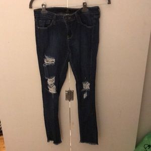 Just Black ripped blue jeans